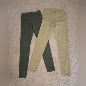 🌟GUC VICTORIA SECRET PINK SET OF 2 COTTON LEGGINGS SIZE SMALL